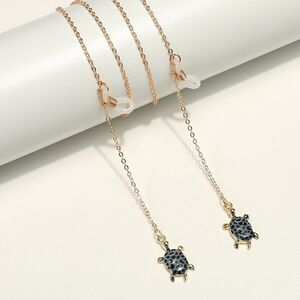 Металлическая нескользящая цепочка золотого цвета, c черепахой, для очков и масок GL1844