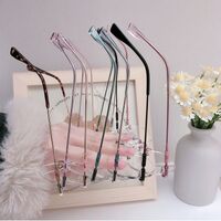 Оправа металлическая безободковая с линзами Blue Ray Cut MAMO F99106