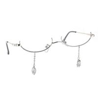 Silver-colored metal non-slip chain, with drops and rhinestones, for glasses and masks GL338