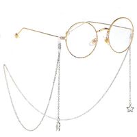 Metal non-slip chain, with pendant five-star zircon, for glasses and masks GL218