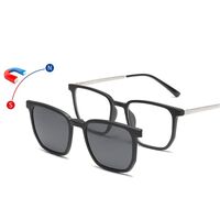 Оправа пластиковая TR90/PC + комплект из 5 поляризационных солнцезащитных насадок (клипон) на магните + кожаная сумка El Dorado EL2376