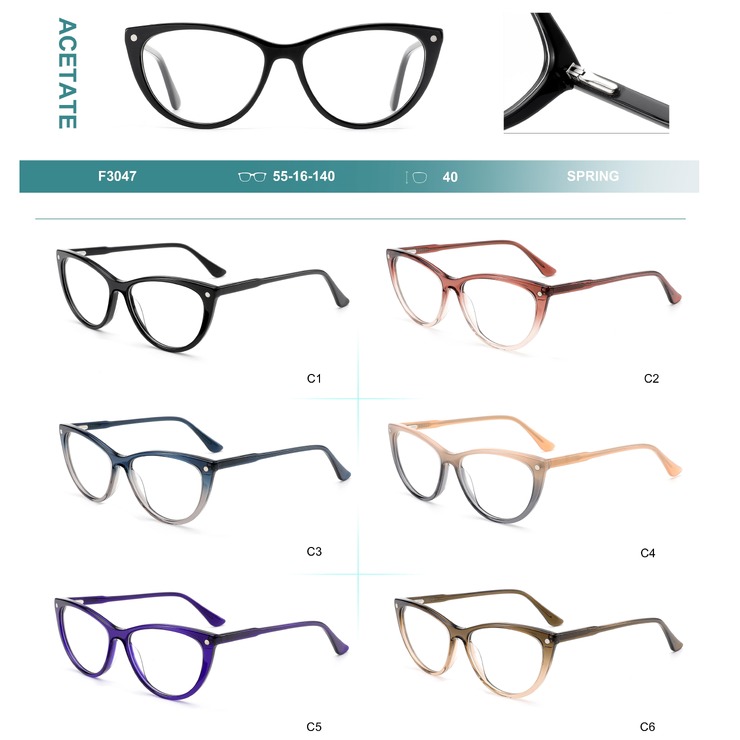 Acetate plastic frames for glasses with spring hinges Big City F3047