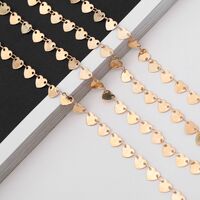 Metal non-slip gold chain with peach heart for glasses and masks GA081