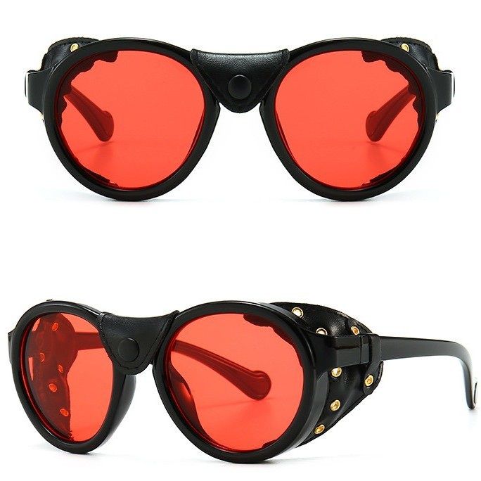 Plastic steampunk round sunglasses for men Elit 0046-EL