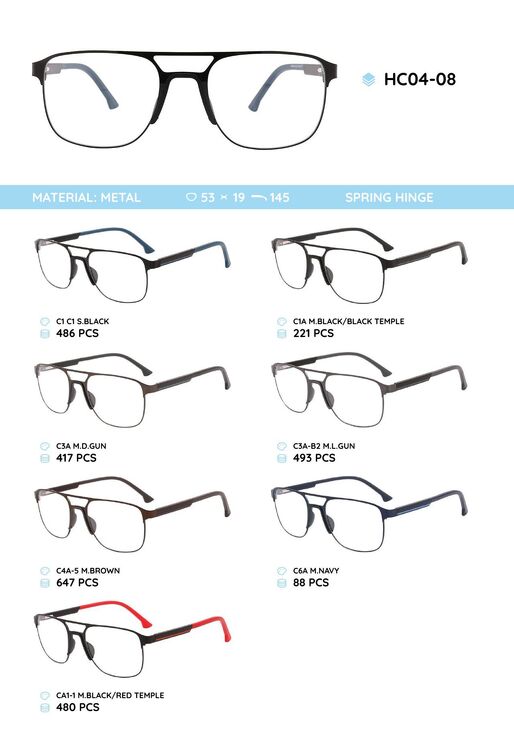 Металлическая оправа с дужками из материала TR-90 HC04-08