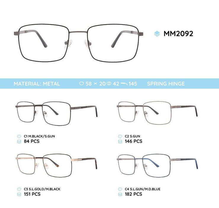Metal men's frame for glasses MM2092