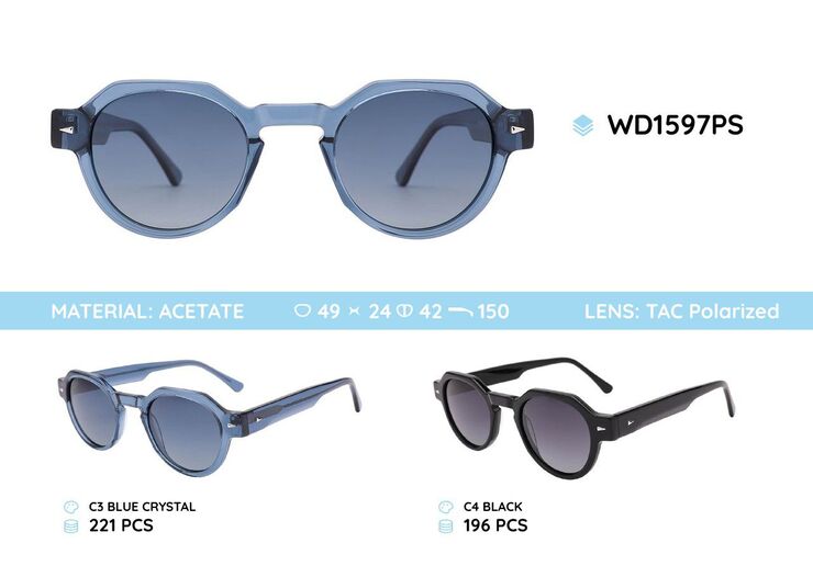 Plastic acetate frame polarized sunglasses WD1597PS