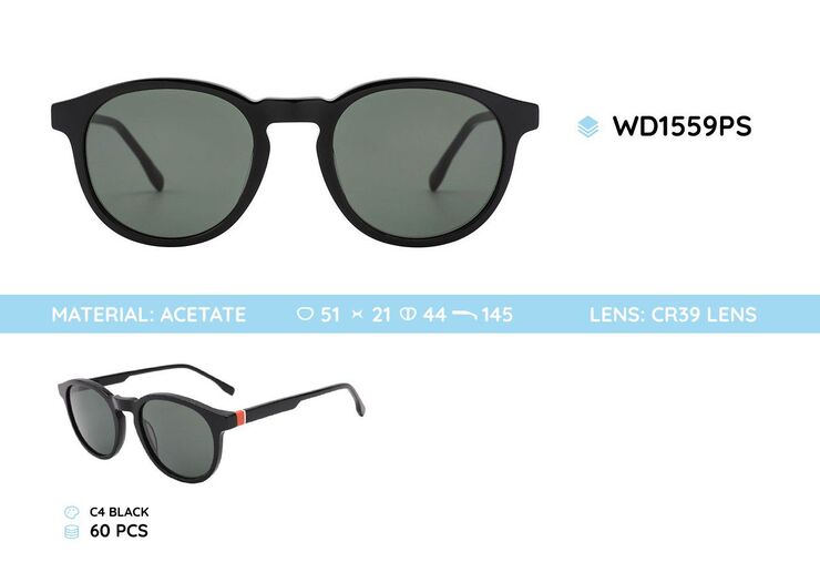 Plastic acetate frame polarized sunglasses WD1559PS