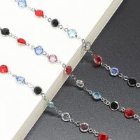 Metal non-slip chain, with glass beads, for glasses and masks GL335