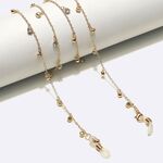 Металлическая нескользящая цепочка золотого цвета, со стразами, для очков и масок GL1461