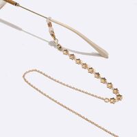 Металлическая нескользящая цепочка золотого цвета, с золотыми сердцами, для очков и масок GL1565