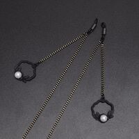 Metal non-slip chain, with pearl and black flower basket, for glasses and masks GL497