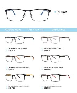 Металлическая оправа с дужками из материала TR-90 со встроенным флексом MR1024