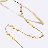 Металлическая нескользящая цепочка золотого цвета, с сердцем, для очков и масок GL1635