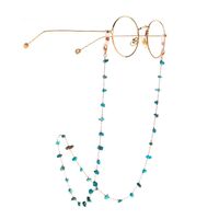 Metal non-slip chain gold, with natural turquoise, for glasses and masks GL996