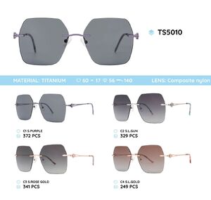 Titanium rimless frame polarized sunglasses TS5010