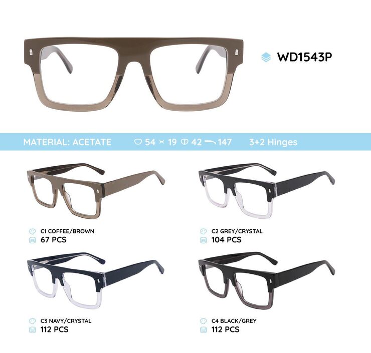 Plastic acetate eyeglasses frame WD1543P