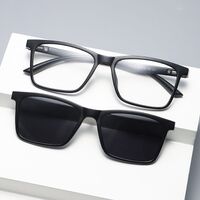 TR90/PC plastic frame + 5 polarized sun protection magnet clip-on set + leather bag El Dorado EL9508