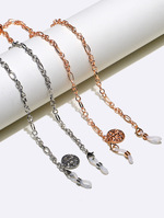 Set of two glasses chain with black and white beads GM087