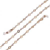 Модная цепочка для очков с жемчугом и полыми розами GL1230