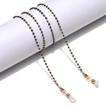 Металлическая цепочка для очков и масок с чёрными бусинами GL1168