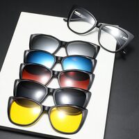 Оправа пластиковая TR90/PC + комплект из 5 поляризационных солнцезащитных насадок (клипон) на магните + кожаная сумка El Dorado EL2328A