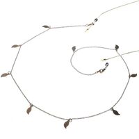 Bronze-colored metal non-slip chain, with leaves, for glasses and masks GL132