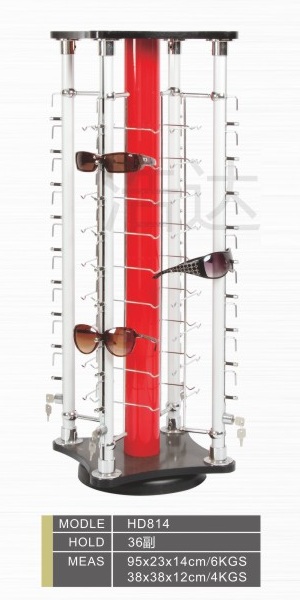 Стойка для очков настольная на 36 мест 4-сторонняя с замками HD814