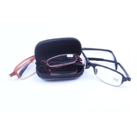 Folding corrective plastic eyeglasses with case 8008