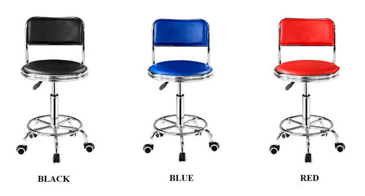 Стул вращающийся круглый на колесиках с подъемником 方背