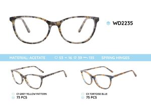 Plastic acetate eyeglasses frame for women with spring hinges WD2235