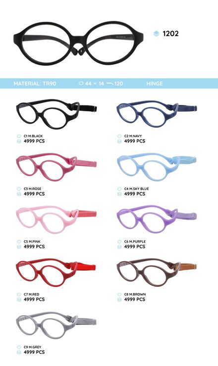TR90 plastic eyeglasses frame for kids 1202TR