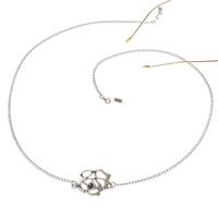 Металлическая нескользящая цепочка серебряного цвета, с большой розой, для очков и масок GL068