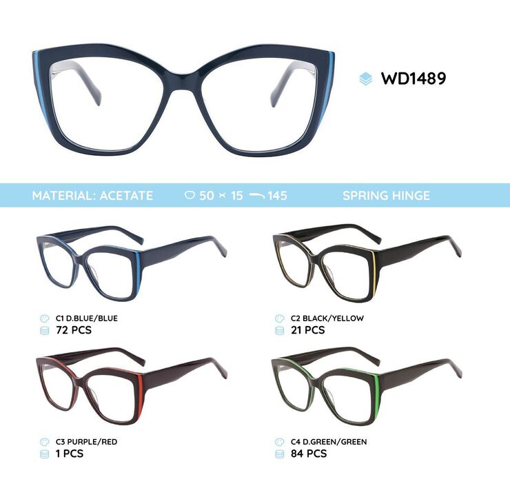 Plastic acetate eyeglasses frame for women WD1489