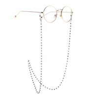 Metal non-slip chain silver, with colorful square crystal, for glasses and masks GS041