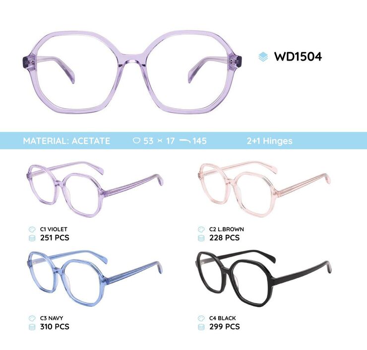 Plastic acetate eyeglasses frame for women WD1504