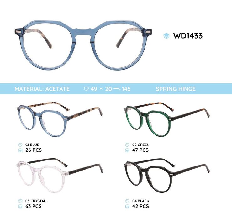 Plastic acetate eyeglasses frame for women WD1433