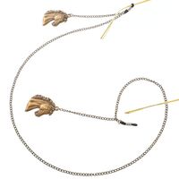 Bronze-colored metal non-slip chain, with horse pendant, for glasses and masks GL205