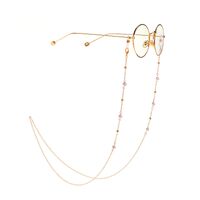 Gold-colored metal non-slip chain, with pearl and beads, for glasses and masks GL947