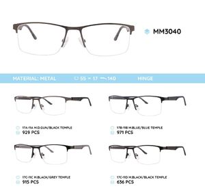 Оправа для очков металлическая мужская полуободковая MM3040