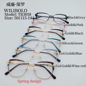 Metal + TR90 ultrathin women's frames with spring hinges Wilibolo TR3058