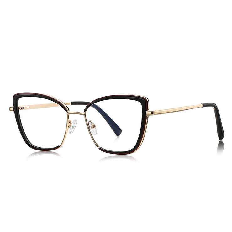 Metal + TR90 plastic Blue Blocker glasses frame for women with UV and blue light protection lenses More FCS3152