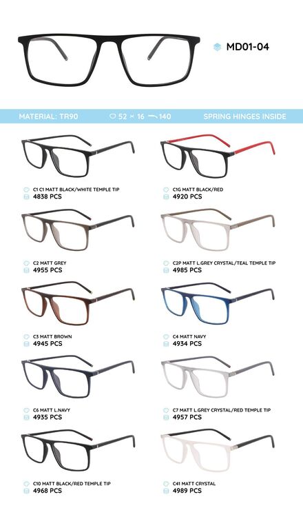 TR-90 plastic frames for glasses MD01-04