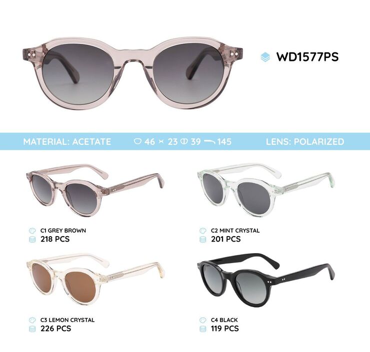 Plastic acetate frame polarized sunglasses WD1577PS