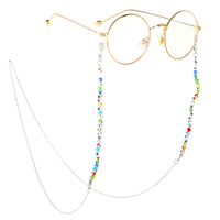 Metal non-slip chain, with round glasse beads, for glasses and masks GL178
