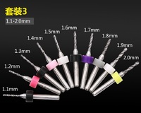 Set of drills made of tungsten steel with cylindrical shanks, 0.1-3 mm