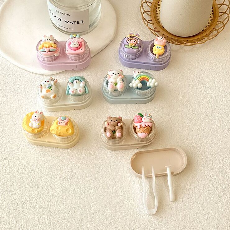 Мини-набор для мягких контактных линз выдвижной W-CT35熊兔彩虹