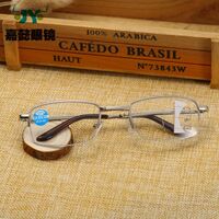 Folding metal multifocal reading glasses 1810渐进 with Blue ray cut protection with case, diopters from +1.00 to +3.50, RMC=62-64