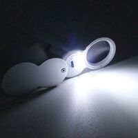 Folding magnifier with universal backlight 9888-XX, dimensions: ⌀25 mm. Magnification: 40Х