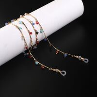 Metal non-slip chain gold, with colorful crystal, for glasses and masks GL936
